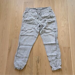 Men’s Paperbacks Gray 100% Linen Jogger Pants size Large